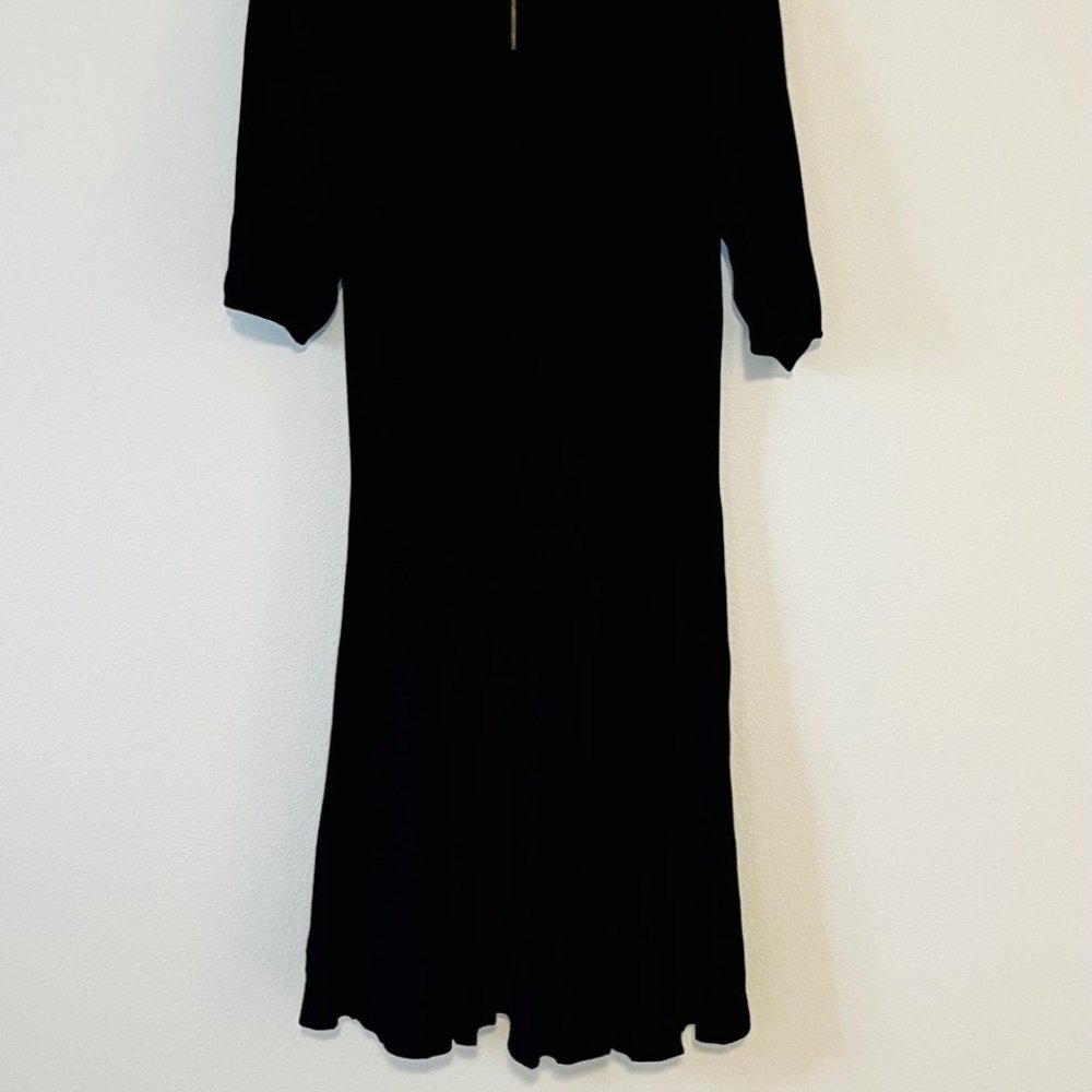 Black 3/4 Sleeve Dress with Scoop Neck